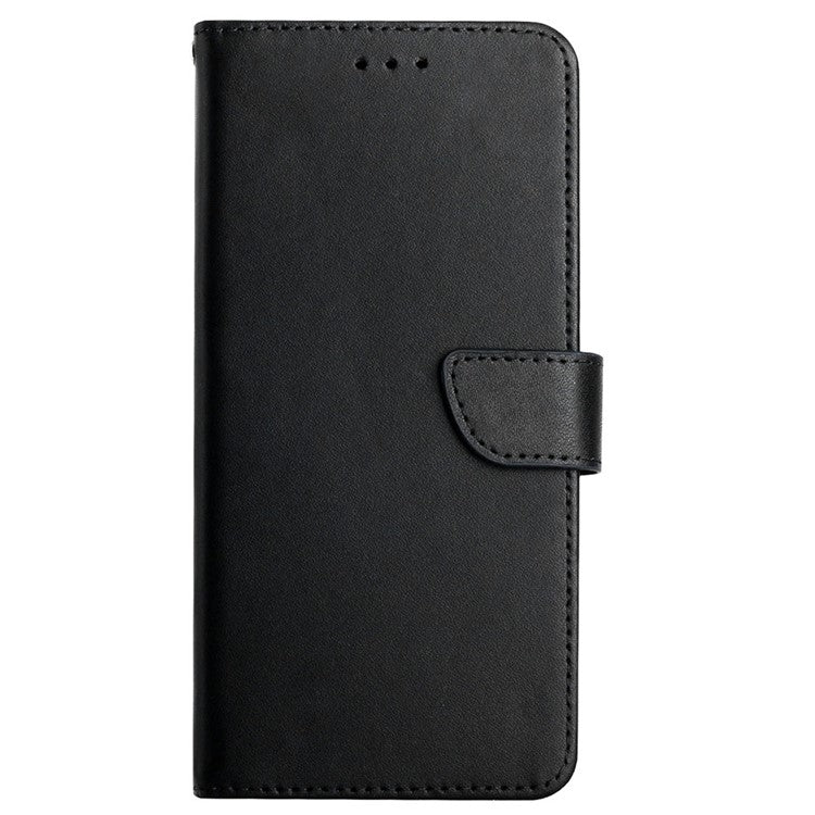 For Huawei P20 Pro Wallet Sturdy Stand Solid Color Genuine Leather Nappa Texture Magnetic Closure Stand Wallet Case Flip Phone Shell - Black