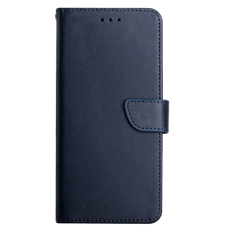 For Huawei P20 Pro Wallet Sturdy Stand Solid Color Genuine Leather Nappa Texture Magnetic Closure Stand Wallet Case Flip Phone Shell - Blue