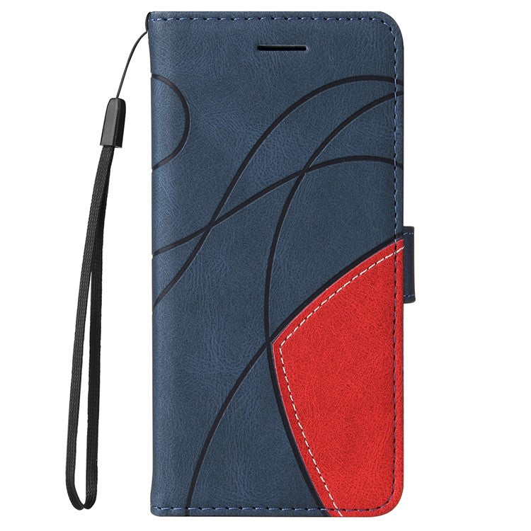 KT Leather Series-1 Anti-fingerprint Dual-Color Splicing Style Flip Phone Shell PU Leather Wallet Design Phone Case with Stand for Huawei nova 9 / Honor 50 - Blue