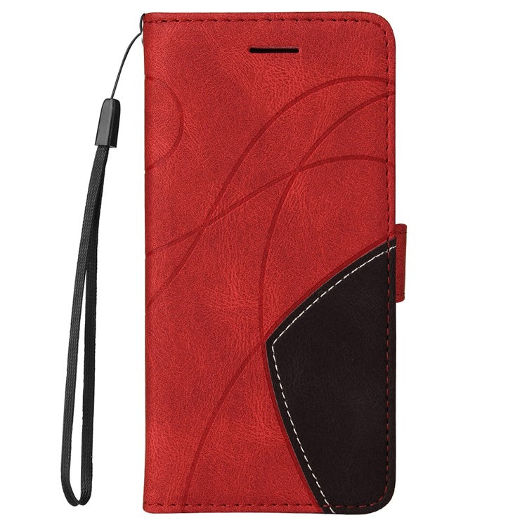 KT Leather Series-1 Anti-fingerprint Dual-Color Splicing Style Flip Phone Shell PU Leather Wallet Design Phone Case with Stand for Huawei nova 9 / Honor 50 - Red