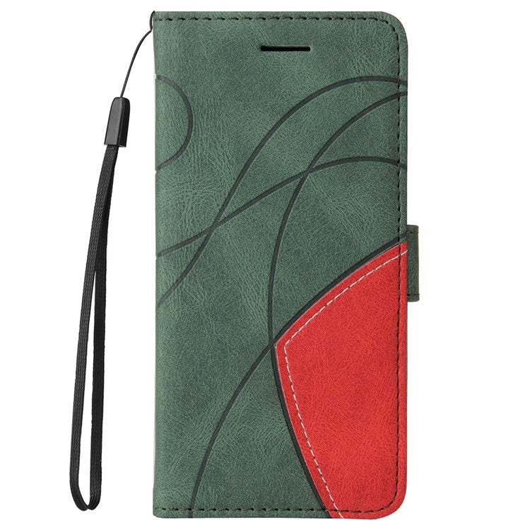 KT Leather Series-1 Anti-fingerprint Dual-Color Splicing Style Flip Phone Shell PU Leather Wallet Design Phone Case with Stand for Huawei nova 9 / Honor 50 - Green
