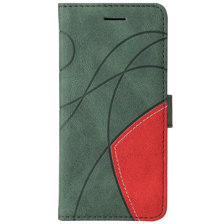 KT Leather Series-1 Anti-fingerprint Dual-Color Splicing Style Flip Phone Shell PU Leather Wallet Design Phone Case with Stand for Huawei nova 9 / Honor 50 - Green