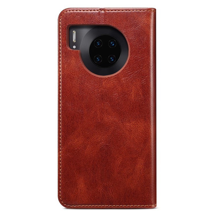 Waxy Crazy Horse Texture Foldable Stand PU Leather + TPU Phone Case with Wallet for Honor 50 Lite/Huawei nova 8i - Brown