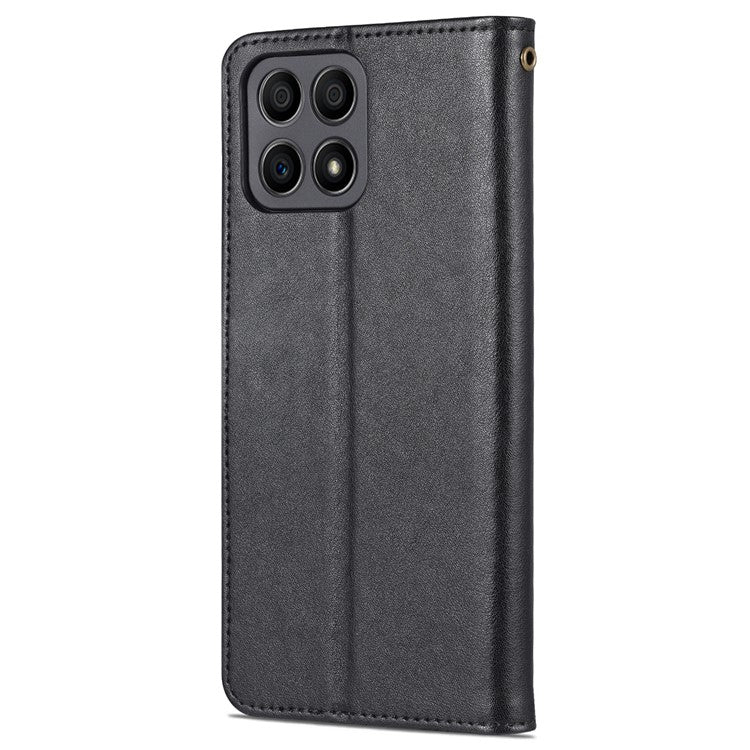 AZNS PU Leather + TPU All-inclusive Protection Phone Case with Stand Wallet for Honor X30i - Black