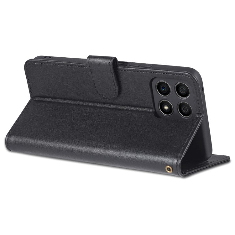AZNS PU Leather + TPU All-inclusive Protection Phone Case with Stand Wallet for Honor X30i - Black