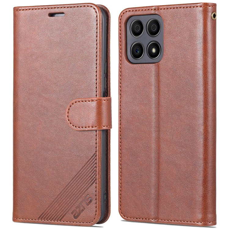 AZNS PU Leather + TPU All-inclusive Protection Phone Case with Stand Wallet for Honor X30i - Brown