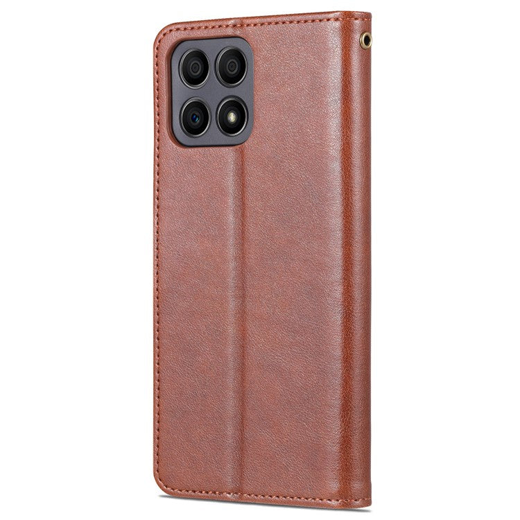 AZNS PU Leather + TPU All-inclusive Protection Phone Case with Stand Wallet for Honor X30i - Brown