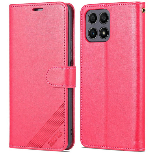 AZNS PU Leather + TPU All-inclusive Protection Phone Case with Stand Wallet for Honor X30i - Red