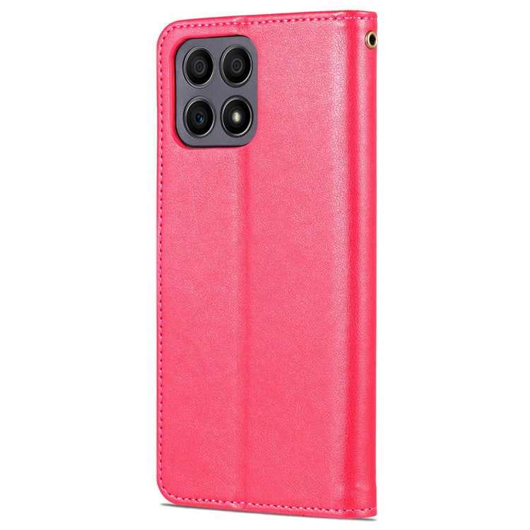 AZNS PU Leather + TPU All-inclusive Protection Phone Case with Stand Wallet for Honor X30i - Red