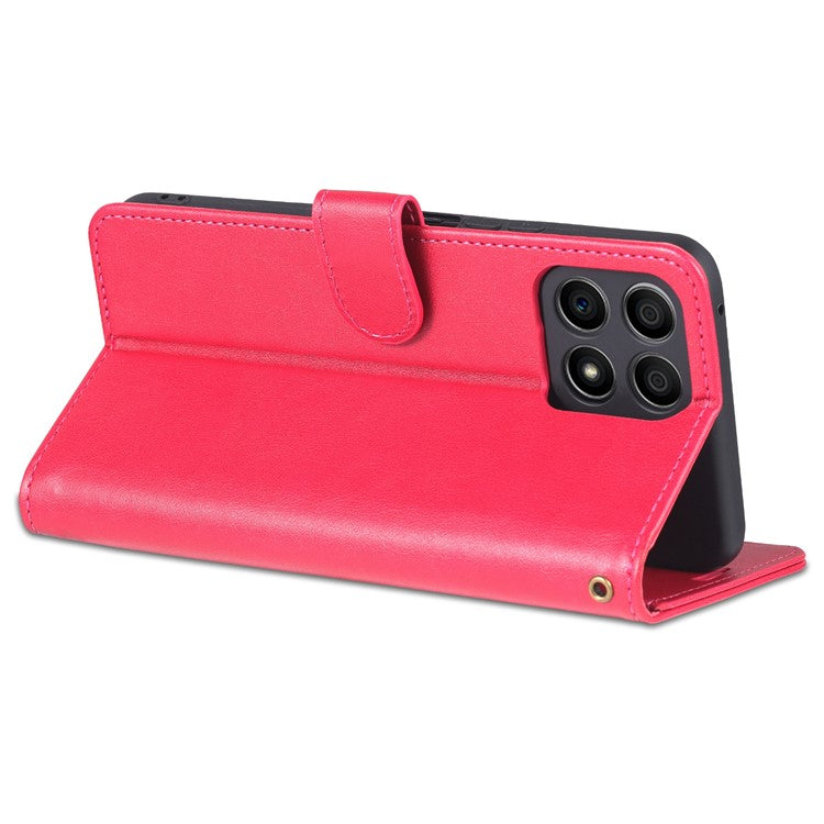 AZNS PU Leather + TPU All-inclusive Protection Phone Case with Stand Wallet for Honor X30i - Red