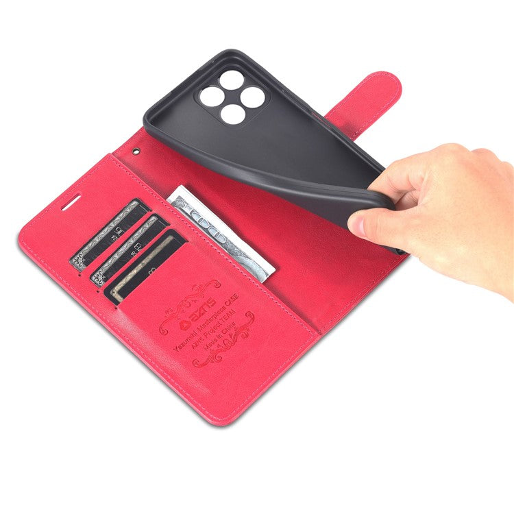 AZNS PU Leather + TPU All-inclusive Protection Phone Case with Stand Wallet for Honor X30i - Red