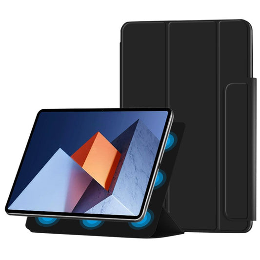 PU Leather Tri-fold Stand Magnetic Closure Tablet Case Cover for Huawei MateBook E 2022 - Black