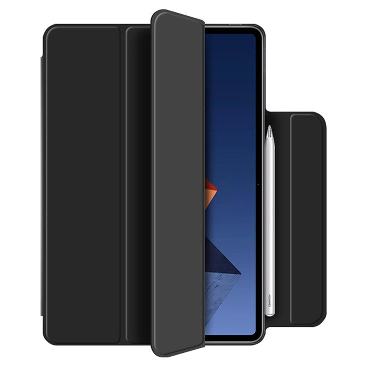 PU Leather Tri-fold Stand Magnetic Closure Tablet Case Cover for Huawei MateBook E 2022 - Black