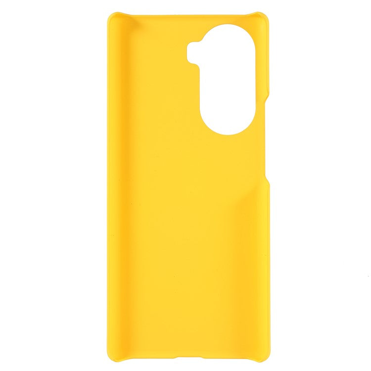 Rubberized Finish Scratch-resistant Hard PC Protective Cover Mobile Phone Case Shell for Honor 60 - Yellow
