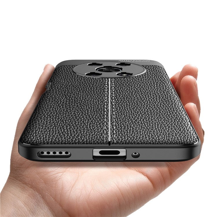 Slim Business Litchi Texture Flexible TPU Scratch-Resistant Drop Protection Cover for Honor X30/X9 5G/Magic 4 Lite 5G - Black