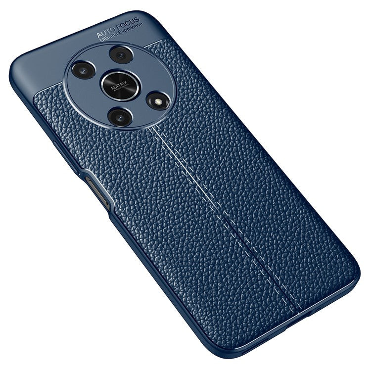 Slim Business Litchi Texture Flexible TPU Scratch-Resistant Drop Protection Cover for Honor X30/X9 5G/Magic 4 Lite 5G - Blue