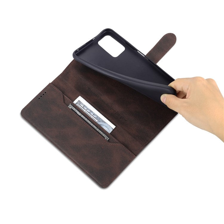 AZNS All-round Protection PU Leather Wallet Stand Shockproof Phone Case Cover for Honor X30 Max - Brown