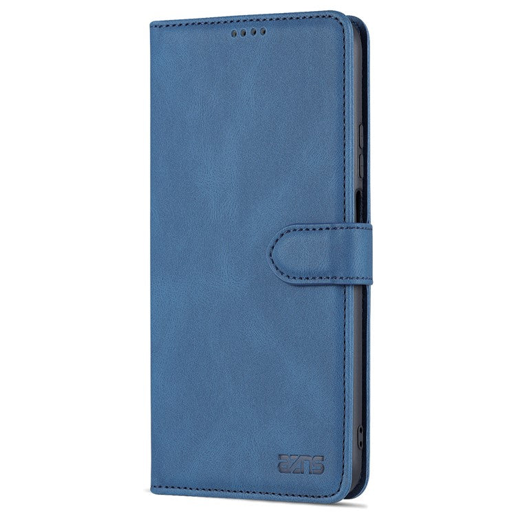 AZNS All-round Protection PU Leather Wallet Stand Shockproof Phone Case Cover for Honor X30 Max - Blue