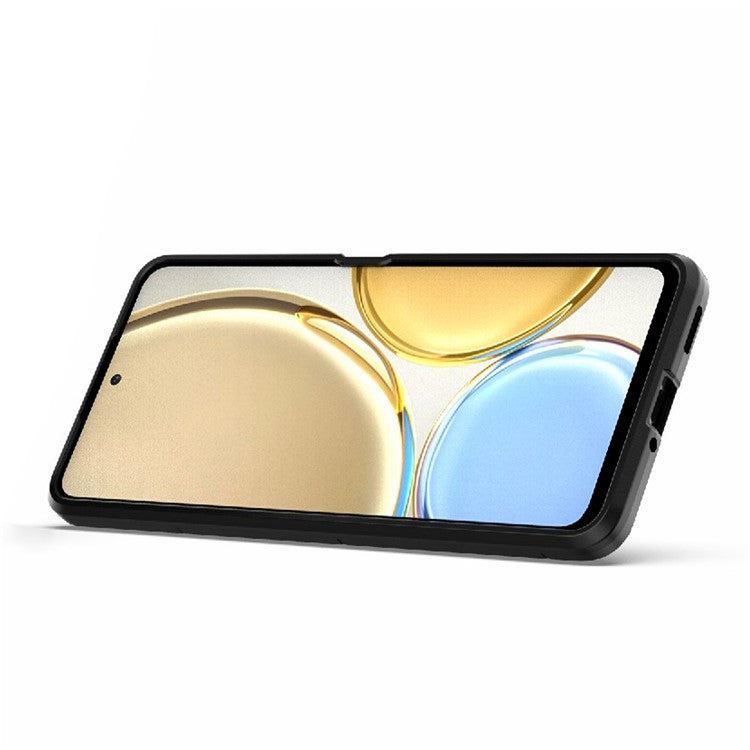 Multifunction Ring Kickstand Anti-Scratch Hard PC Soft TPU Shock-Absorbing Phone Case for Honor X30 / X9 5G / Magic 4 Lite 5G - Black