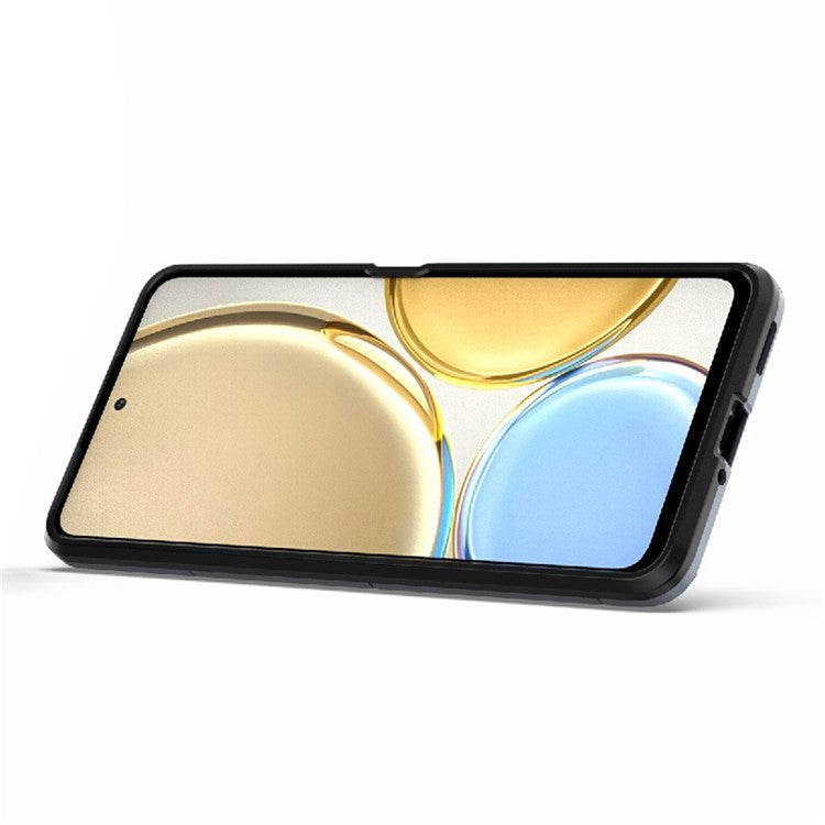 Multifunction Ring Kickstand Anti-Scratch Hard PC Soft TPU Shock-Absorbing Phone Case for Honor X30 / X9 5G / Magic 4 Lite 5G - Blue