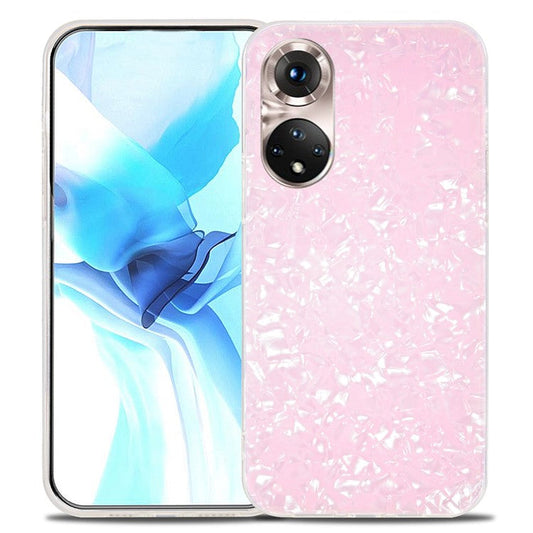 IPAKY Fashionable Stylish IMD Acrylic + Soft TPU Shockproof Anti-Scratch Phone Case for Honor 50 - Pink