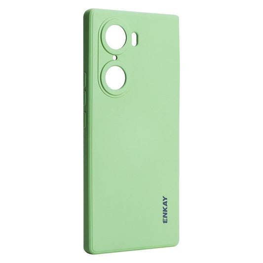 ENKAY HAT PRINCE Liquid Silicone Smartphone Shell Anti-Drop Shockproof Cellphone Bag Case Precise Cutout Hole Opening Phone Cover for Honor 60 - Light Green