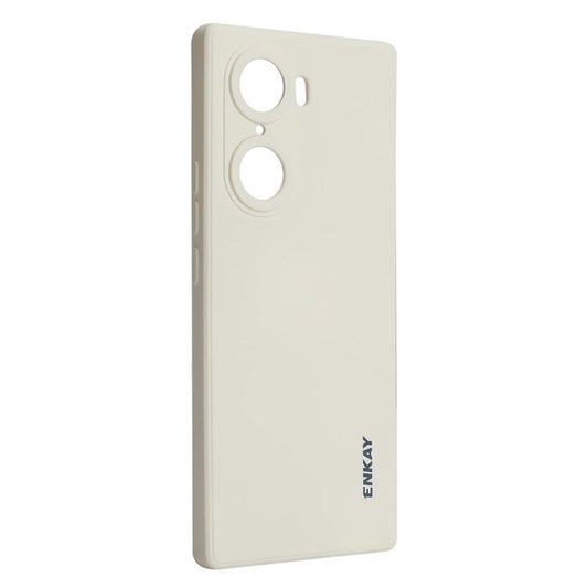 ENKAY HAT PRINCE Liquid Silicone Smartphone Shell Anti-Drop Shockproof Cellphone Bag Case Precise Cutout Hole Opening Phone Cover for Honor 60 - Beige
