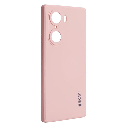 ENKAY HAT PRINCE Liquid Silicone Smartphone Shell Anti-Drop Shockproof Cellphone Bag Case Precise Cutout Hole Opening Phone Cover for Honor 60 - Pink