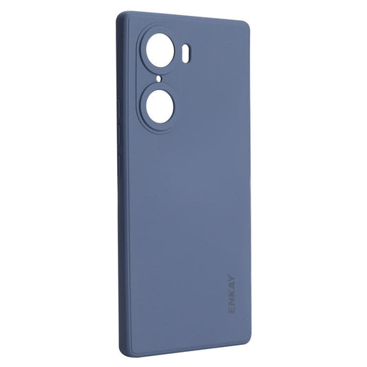 ENKAY HAT PRINCE Liquid Silicone Smartphone Shell Anti-Drop Shockproof Cellphone Bag Case Precise Cutout Hole Opening Phone Cover for Honor 60 - Dark Blue