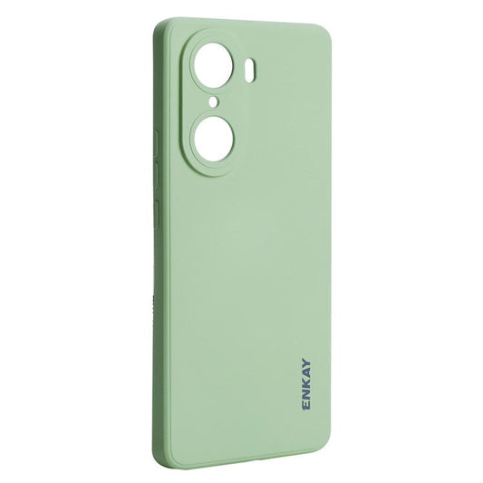 ENKAY HAT PRINCE Anti-Drop Shockproof Cellphone Bag Case Precise Cutout Hole Opening Liquid Silicone Phone Cover for Honor 60 Pro - Light Green