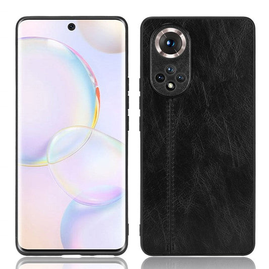 Stitching Line Lightweight Retro Textured PU Leather Coated PC + TPU Phone Cover Case for Honor 50 - Black