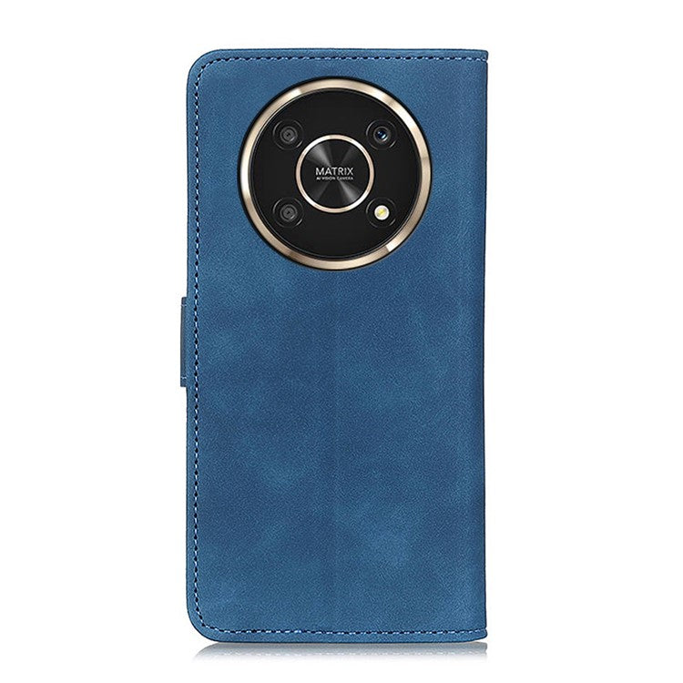KHAZNEH Vintage PU Leather Case for Honor X30/X9 5G/Magic 4 Lite 5G, Magnetic Closure Wallet Stand Book Style Flip Phone Cover - Blue
