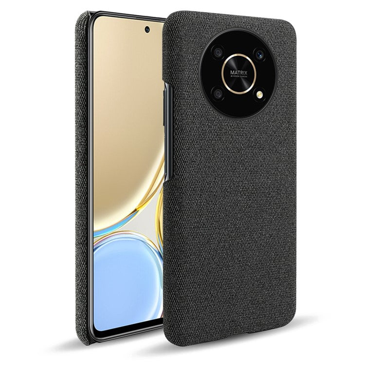 For Honor X30/X9 5G/Magic 4 Lite 5G Solid Color Cloth Coated Phone Case Incomplete Covering Hard PC Protective Cover - Black
