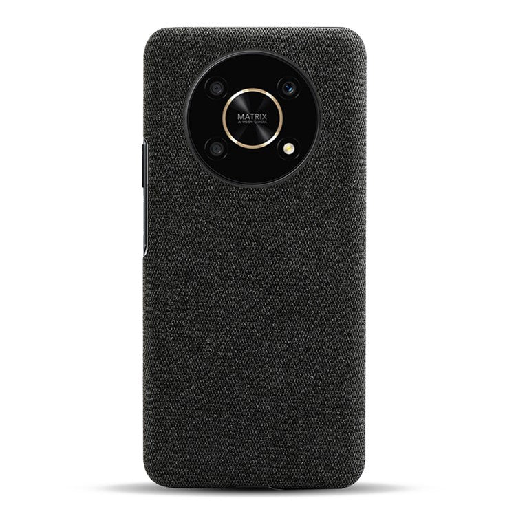 For Honor X30/X9 5G/Magic 4 Lite 5G Solid Color Cloth Coated Phone Case Incomplete Covering Hard PC Protective Cover - Black