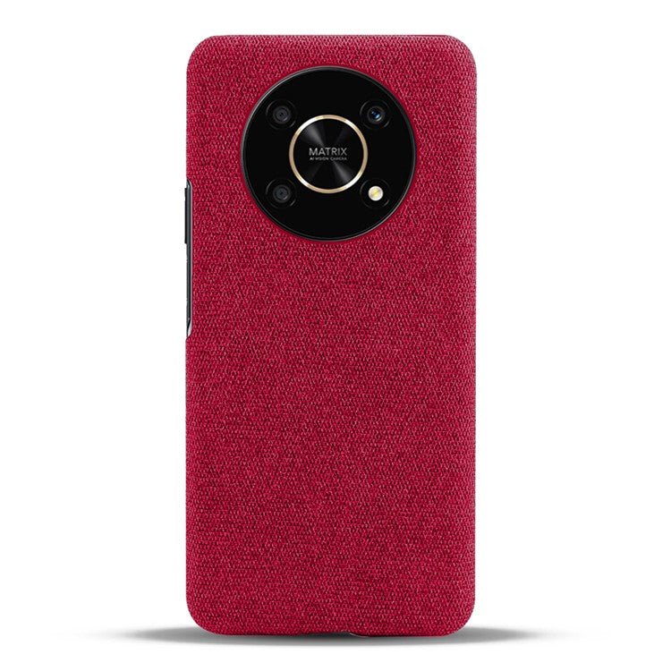 For Honor X30/X9 5G/Magic 4 Lite 5G Solid Color Cloth Coated Phone Case Incomplete Covering Hard PC Protective Cover - Red