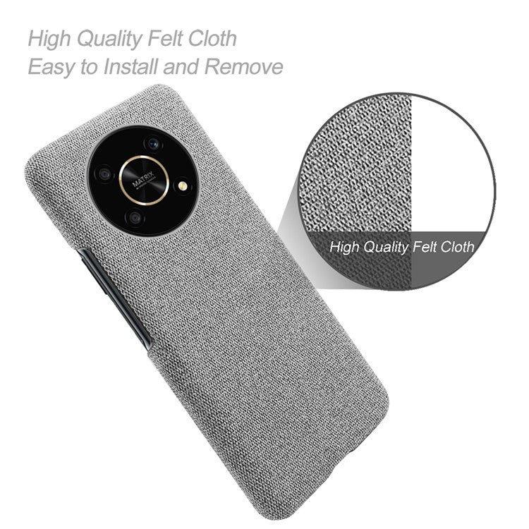 For Honor X30/X9 5G/Magic 4 Lite 5G Solid Color Cloth Coated Phone Case Incomplete Covering Hard PC Protective Cover - Light Grey