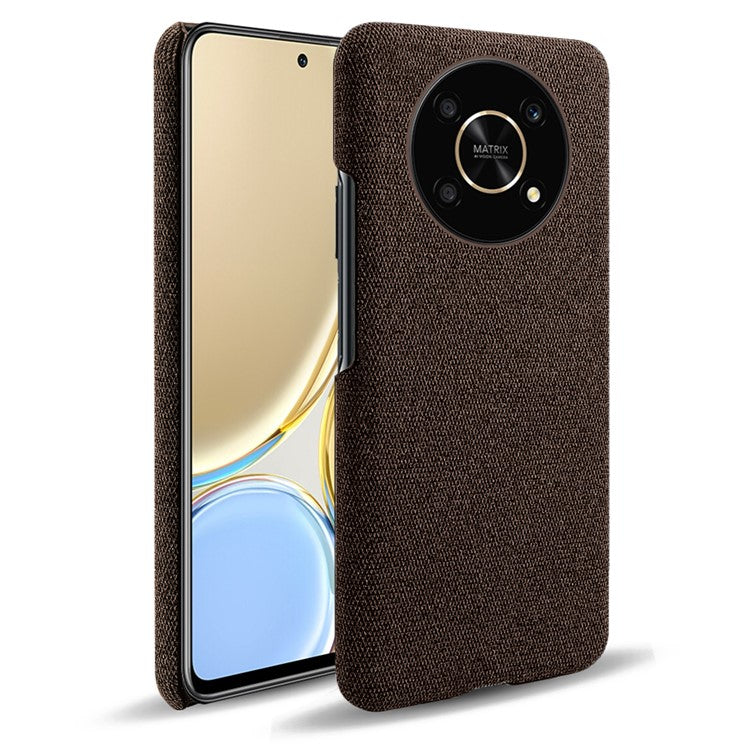For Honor X30/X9 5G/Magic 4 Lite 5G Solid Color Cloth Coated Phone Case Incomplete Covering Hard PC Protective Cover - Brown