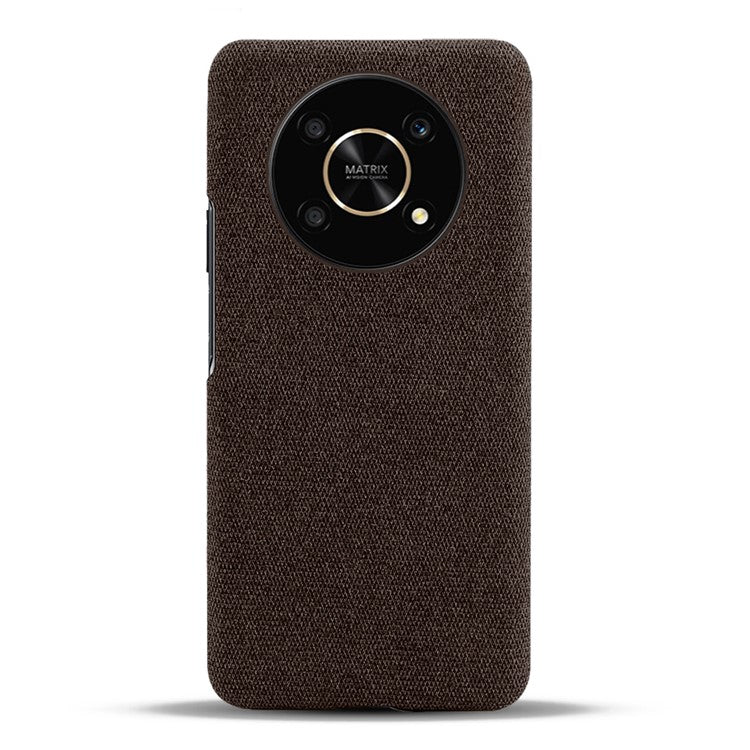 For Honor X30/X9 5G/Magic 4 Lite 5G Solid Color Cloth Coated Phone Case Incomplete Covering Hard PC Protective Cover - Brown