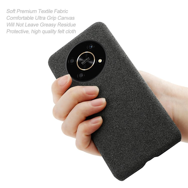 For Honor X30/X9 5G/Magic 4 Lite 5G Solid Color Cloth Coated Phone Case Incomplete Covering Hard PC Protective Cover - Brown