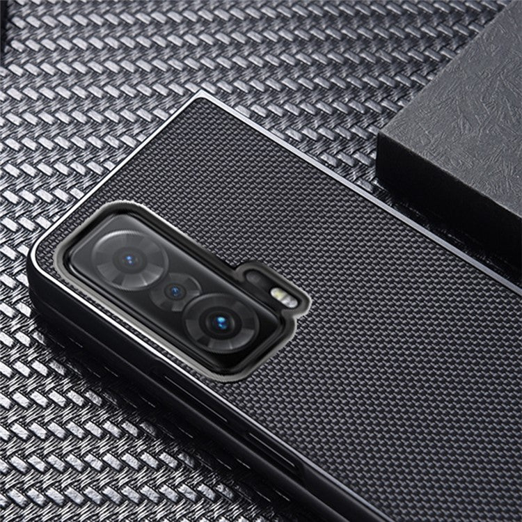 For Honor Magic V Anti-fingerprint Nylon Coating Well-protected Hard PC Phone Case Cover - Black