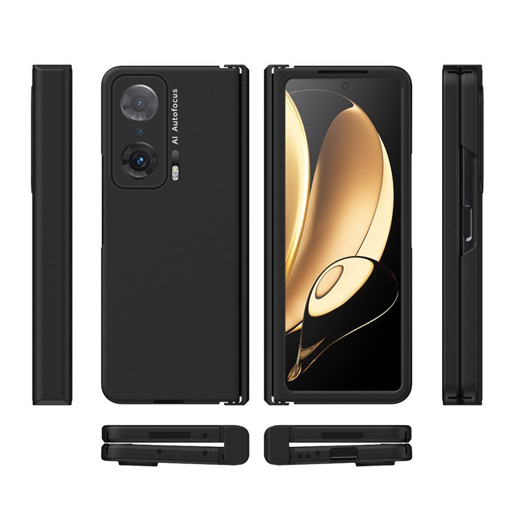 For Honor Magic V Hinge Design All-round Coverage Hard PC Folding Phone Case Cover with Glass Screen Protector - Transparent