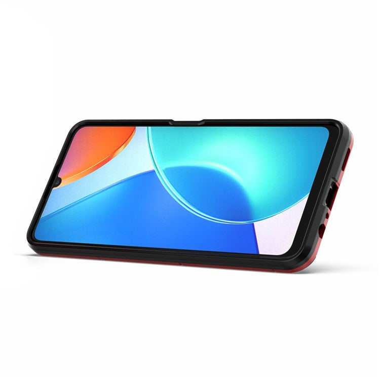 For Honor Play 30 Plus 5G / X7 4G Ring Kickstand Hard PC + Soft TPU Impact-resistant Phone Case - Red