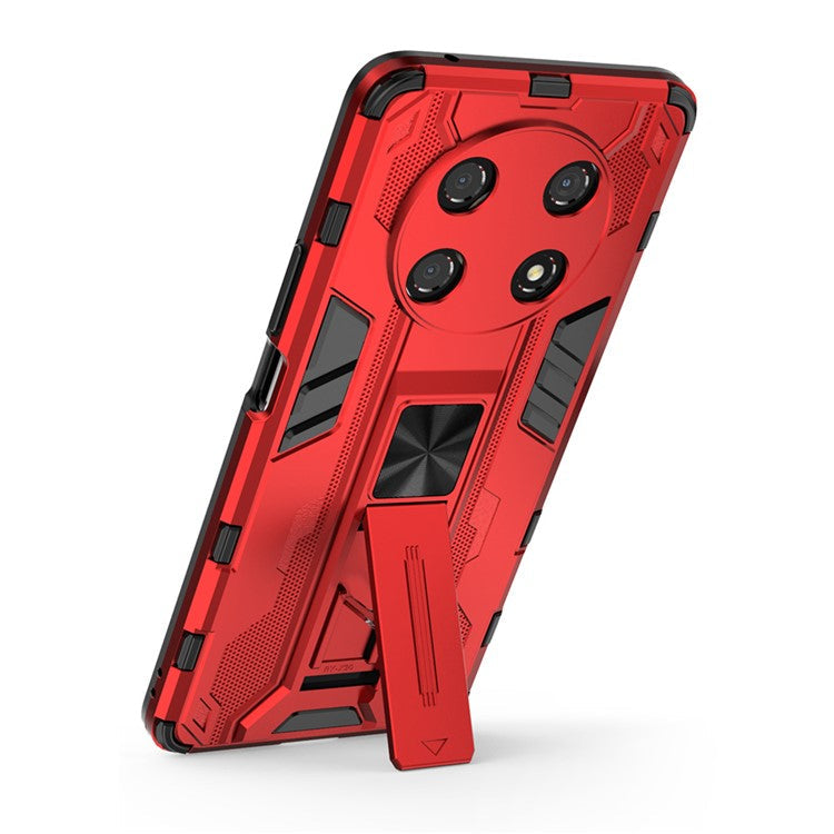 For Honor X30 / X9 5G / Magic 4 Lite 5G Shockproof Soft TPU Hard PC Mobile Phone Case Shell with Kickstand - Red