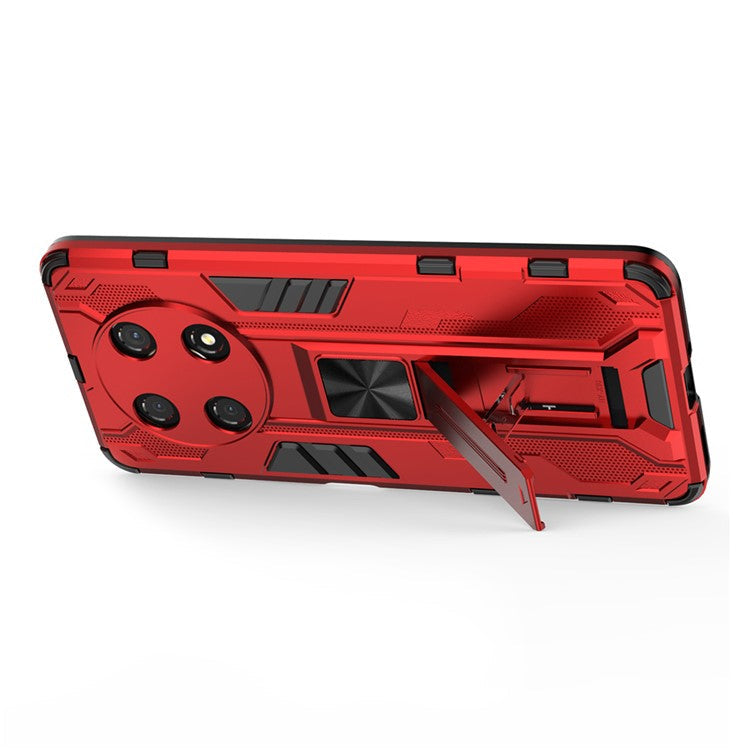 For Honor X30 / X9 5G / Magic 4 Lite 5G Shockproof Soft TPU Hard PC Mobile Phone Case Shell with Kickstand - Red