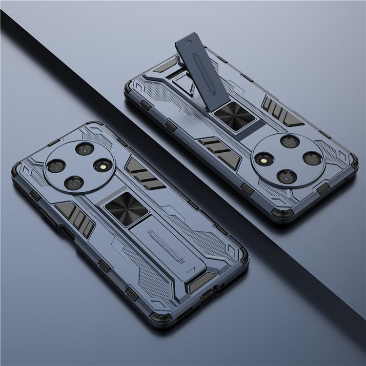 For Honor X30 / X9 5G / Magic 4 Lite 5G Shockproof Soft TPU Hard PC Mobile Phone Case Shell with Kickstand - Blue