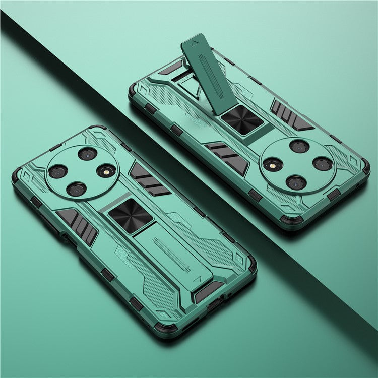 For Honor X30 / X9 5G / Magic 4 Lite 5G Shockproof Soft TPU Hard PC Mobile Phone Case Shell with Kickstand - Green