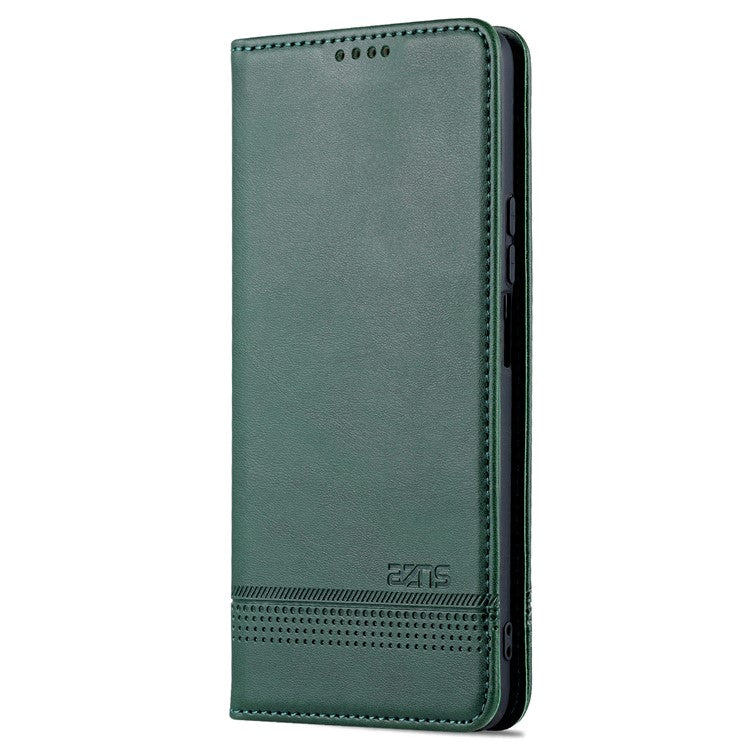 AZNS For Honor X30 / X9 5G / Magic 4 Lite 5G Magnetic Auto-absorbed Textured PU Leather Wallet Stand Protective Phone Case Cover - Green
