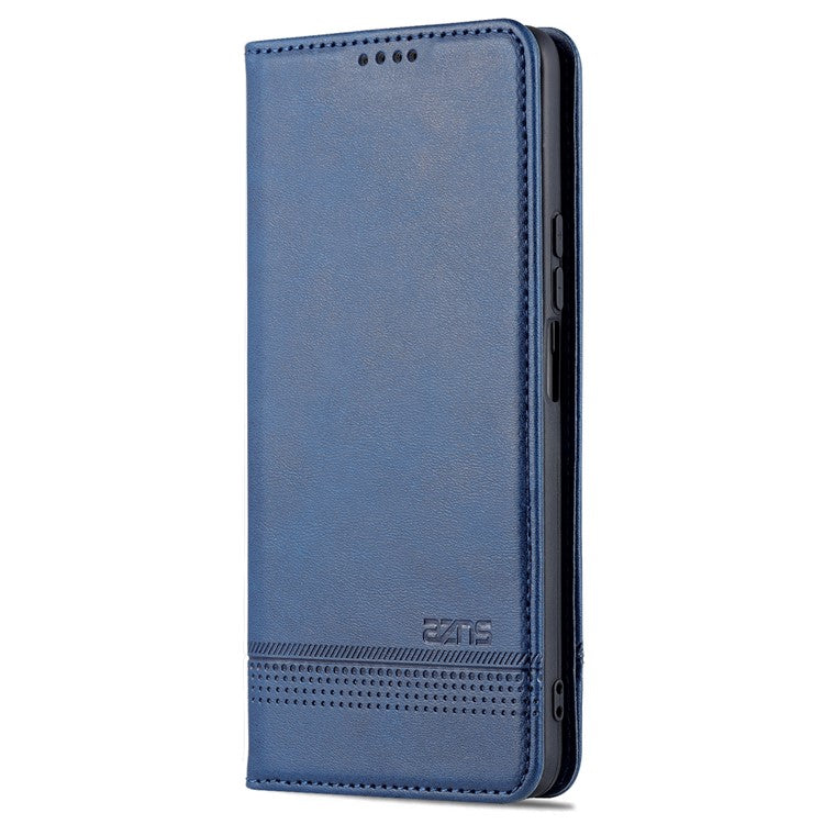 AZNS For Honor X30 / X9 5G / Magic 4 Lite 5G Magnetic Auto-absorbed Textured PU Leather Wallet Stand Protective Phone Case Cover - Blue