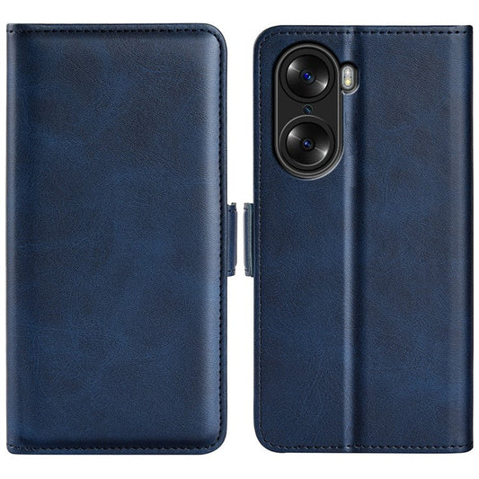 For Honor 60 Pro Textured Business Elegant Phone Cover PU Leather Flip Folio Book Stand Wallet Case - Blue