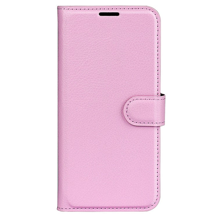 PU Leather Case for Honor 60, Litchi Texture Folding Stand Wallet Flip Cover with Magnetic Clasp - Pink